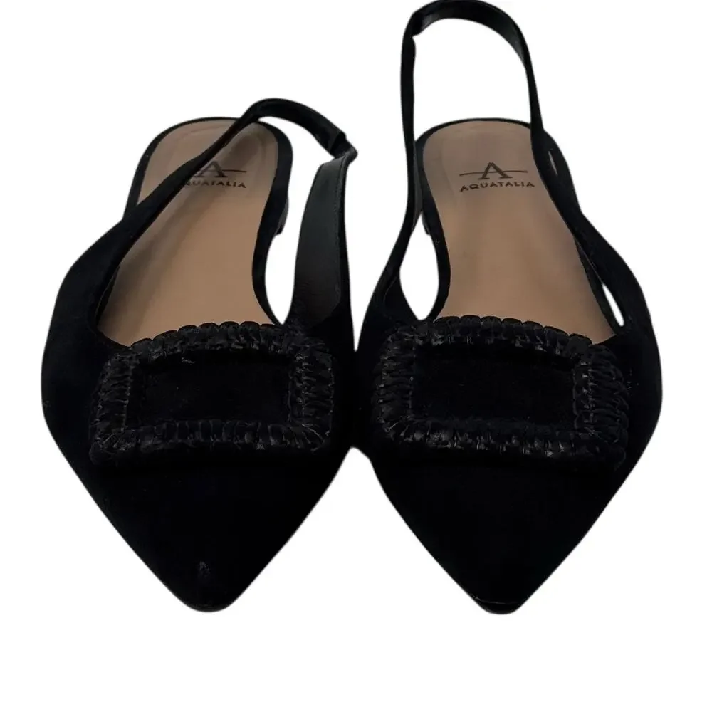 Aquatalia Women's Suede Pointed Toe Buckle Slingback Size 9 - Picture 9 of 9